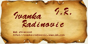 Ivanka Radinović vizit kartica